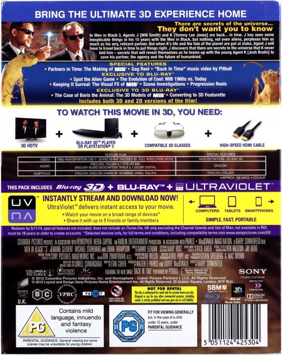 Men in Black 3 [Blu-ray 3D]+[Blu-Ray]