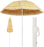The Living Store Hawaï Stijl Parasol - 240 cm - Naturel - PP Strook - Polyester Doek