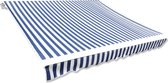 The Living Store Zonneschermdoek - Polyester - Blauw en wit - 280 x 245 cm - Geschikt voor luifelframes van 3 x 2.5 m