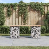 The Living Store Tuinbank - Grenenhout - Gegalvaniseerd staal - 103 x 31 x 42 cm - 110 kg draagvermogen