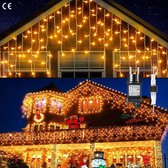 400 LED-lichtketting IJsregen - 10M Uitbreidbaar Lichtgordijn voor Binnen en Buiten - Sfeervolle Decoratie voor Dak, Balkon, Kerstfeest en Bruiloft - Warm Wit