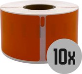 DULA Dymo Compatible labels - Oranje - 99012 - S0722400 - Adresetiketten - 10 rollen - 36 x 89 mm - 260 labels per rol
