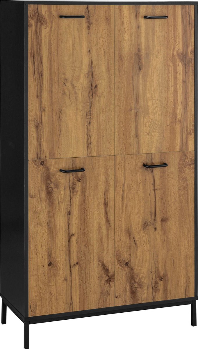 Rocco-Kast - Zwart Eiken
