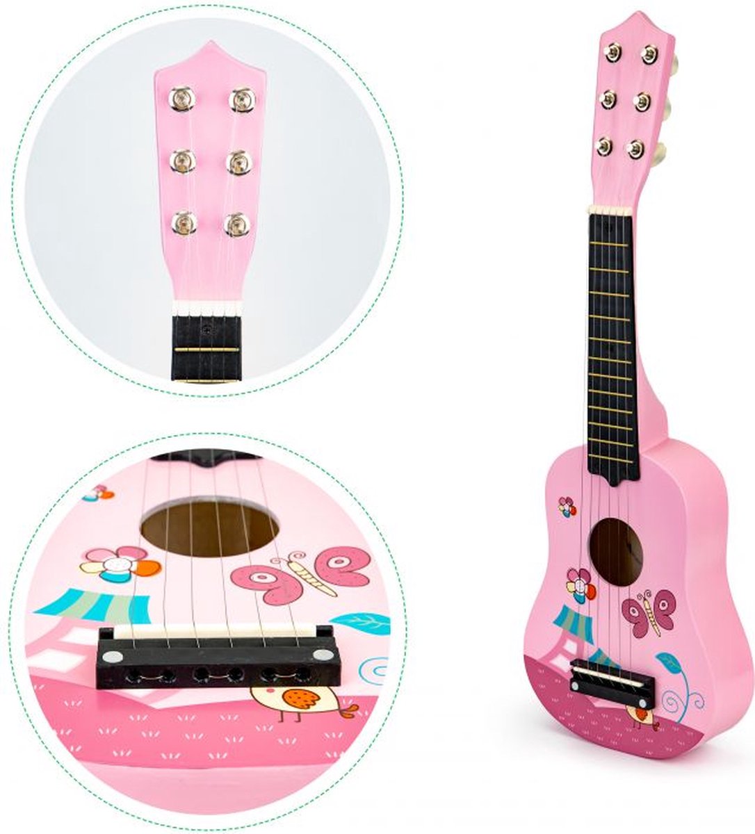 12che Guitare Enfant, 6 Cordes 23 Pouces Guitare en Bois pour