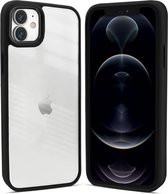 Coverzs telefoonhoesje geschikt voor Apple iPhone 11 solid bumper hoesje - optimale bescherming - mat - transparant / zwart