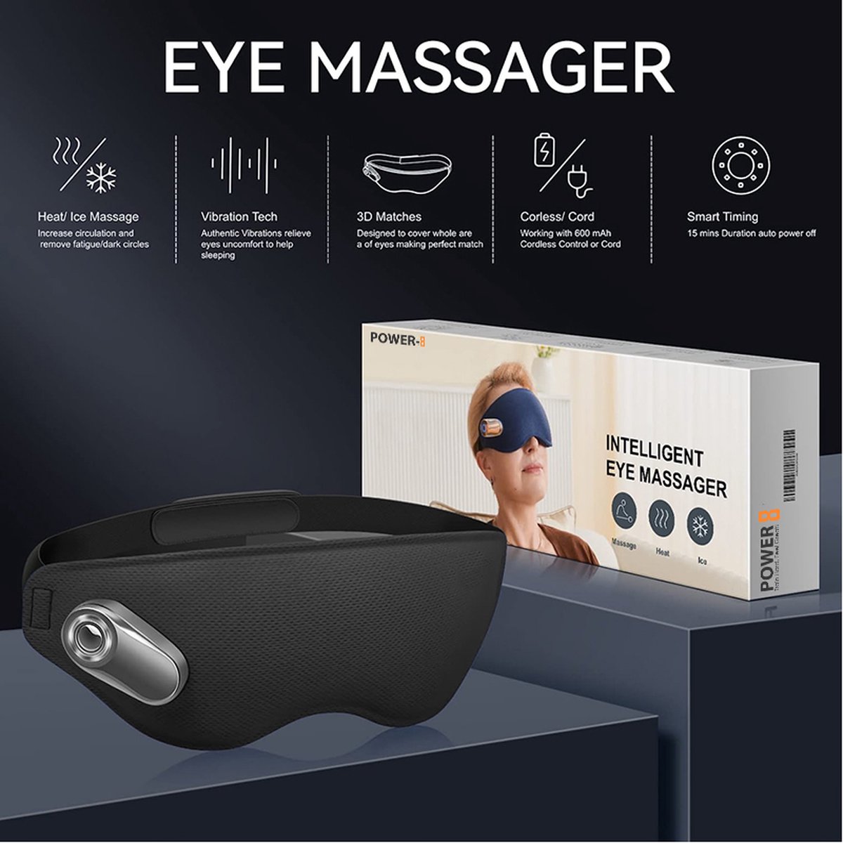 Power-8 Eye Wellness Oogmassageapparaat met Warm en Koud - afbeelding 2