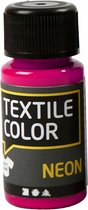 Peinture textile - Rose Fluo - Creotime - 50 ml