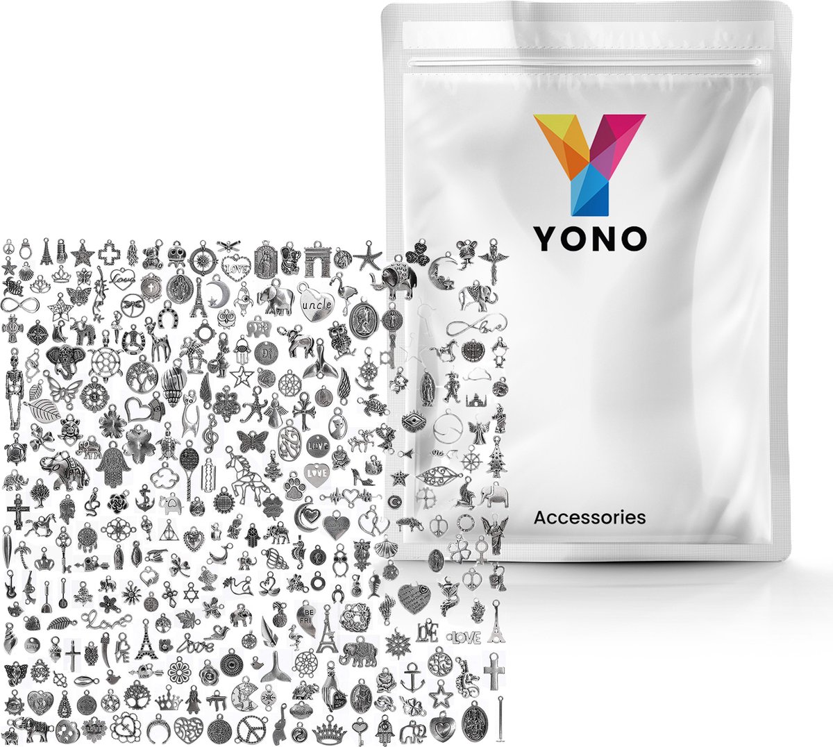 YONO Bedels voor Sieraden Maken - Armband - Ketting - Oorbellen - Set van 300 - Zilver — afbeelding 5