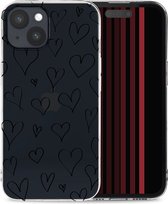 iMoshion Hoesje Geschikt voor iPhone 15 Hoesje Siliconen - iMoshion Design hoesje - Transparant / Hearts