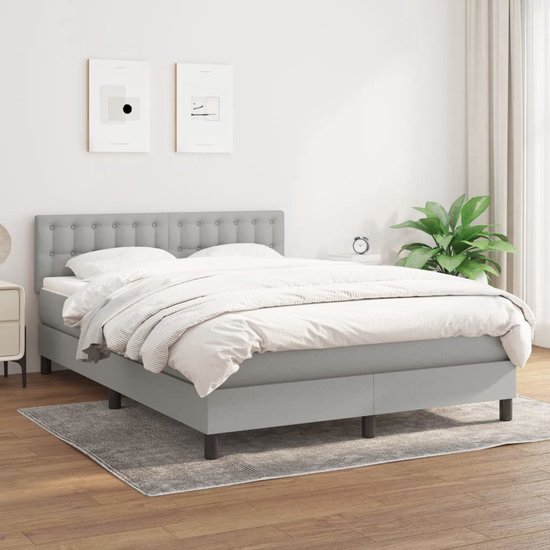 The Living Store Boxspringbed - Comfortabele ondersteuning - 140 x 200 x 20 cm - Pocketvering matras