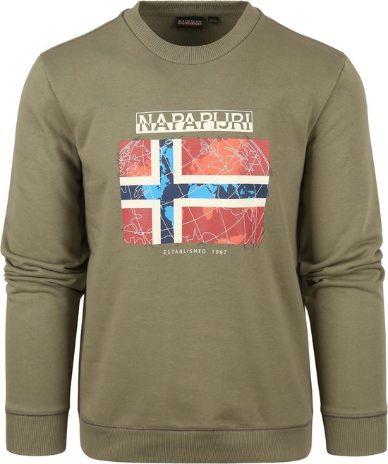 Napapijri - Guiro Sweater Groen - Heren - Maat XXL - Regular-fit