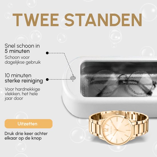 Nettoyeur à ultrasons - Appareil de nettoyage pour Lunettes et ~ Bijoux - Nettoyeur à ultrasons - 600 ML - Cleaner à ultrasons