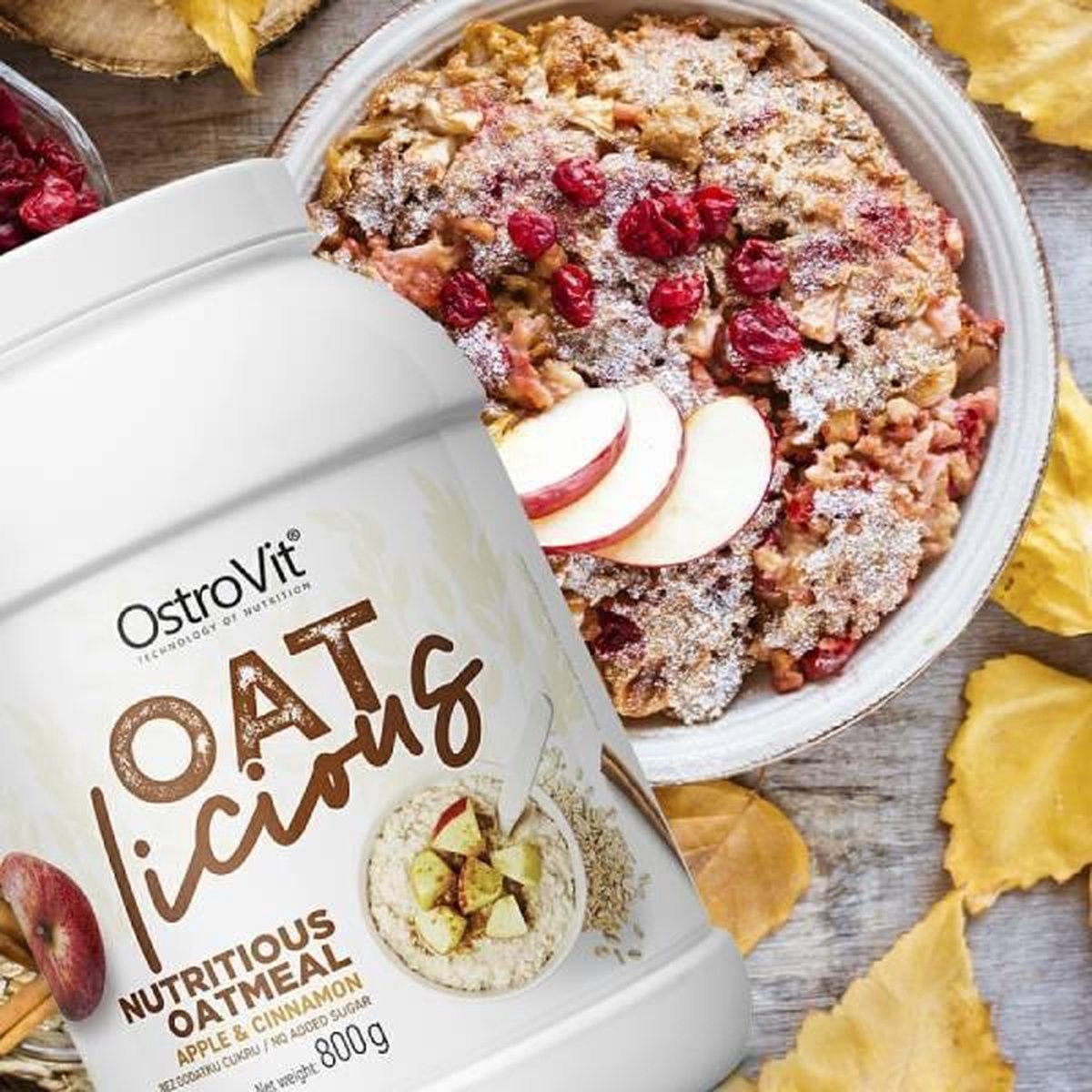 Goedkoopste Protein Poeder - OATlicious 800g OstroVit - - Appel-Kaneel