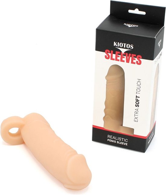 Kiotos - Penis Sleeve van 16 cm met Ball Stretcher - Extra Zacht - Een Sensationele Toevoeging aan Jouw Plezier!