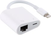 Ethernet Adapter geschikt voor iPhone en iPad - Internet - 8-pin (lightning) naar Ethernet (RJ45) en 8-pin kabel - Wit - Provium