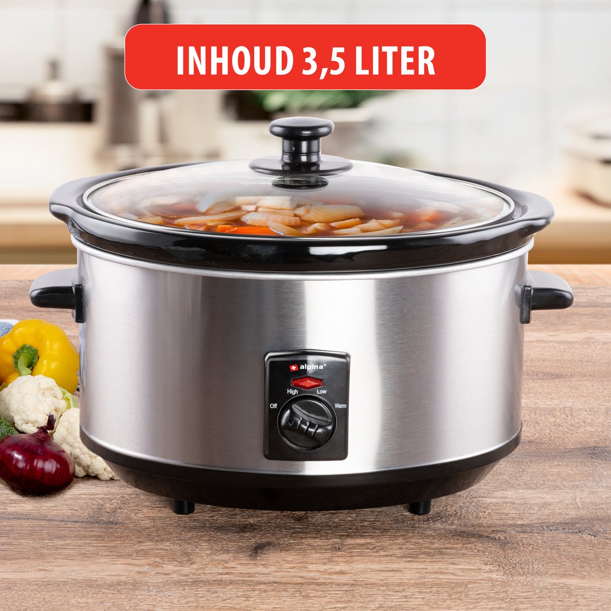 ALPINA Pomalý hrnec Slow Cooker 3,5 l 240W