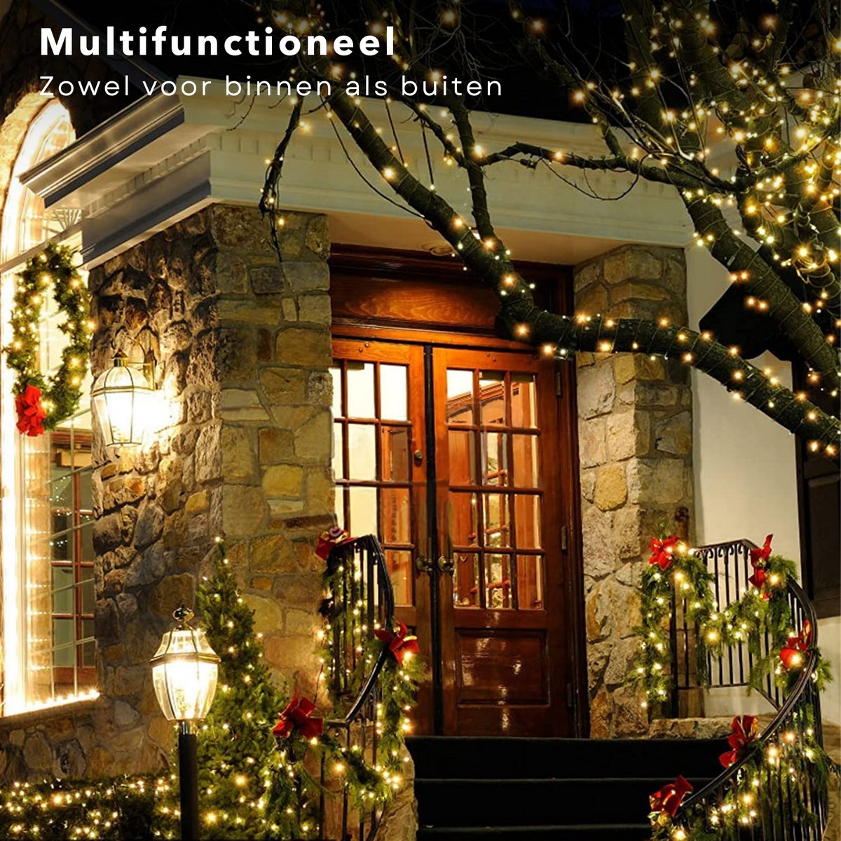 Draadverlichting - Kerstverlichting - Kerstlampjes - Kerstboomverlichting - Lampjes Slinger - Lichtsnoer - LED Lampjes voor Binnen en Buiten - 40LED - Extra Warm Wit - Inclusief EBOOK – foto 4