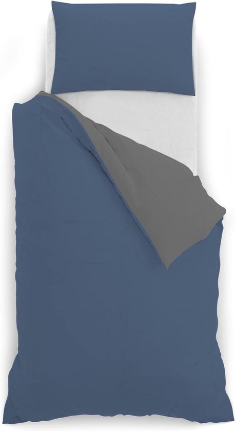 Italian Bed Linen Natural Color Bettbezug – 100% Baumwolle, Doppelseitig Braun/Creme, Einzelgröße