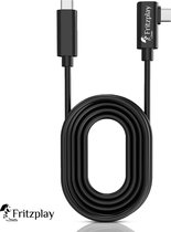 Fritzplay© Link Kabel voor Oculus Quest 2 - USB-C to USB-C 3.2 Gen 1 - 5 Meter - Hoge Snelheid Datatransfer - Inclusief Klittenband Kabelbinder