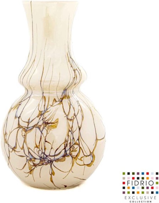 Design Vaas Carino - Fidrio LIGHTENING - glas, mondgeblazen bloemenvaas - hoogte 34 cm