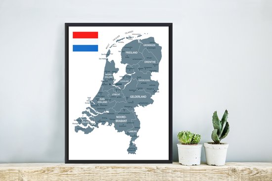 Carte grise des Nederland 30x40 cm - petite