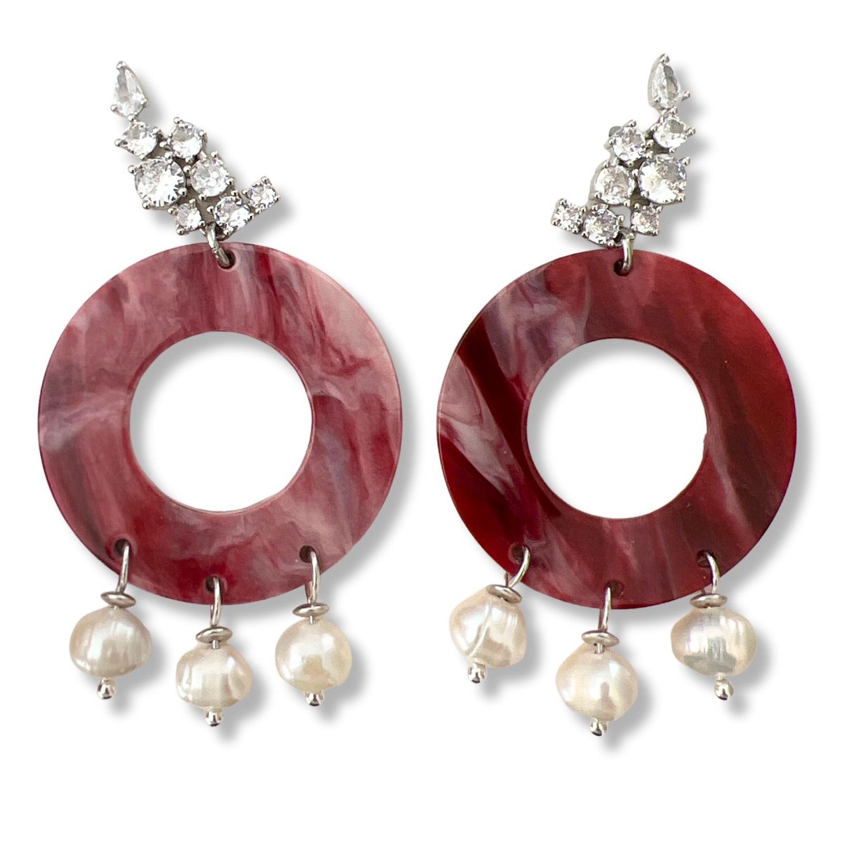 Zatthu Jewelry - N23FW638 - Lian oorbellen met parels en kristal