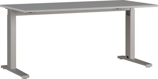 Bureau Ergonoma Grijs Zilver - 160x80cm - Hoekbureau - Hoogte 68 cm - In hoogte verstelbaar