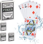 Relaxdays pokerkaarten plastic - waterdichte speelkaarten - 4 decks - geplastificeerd