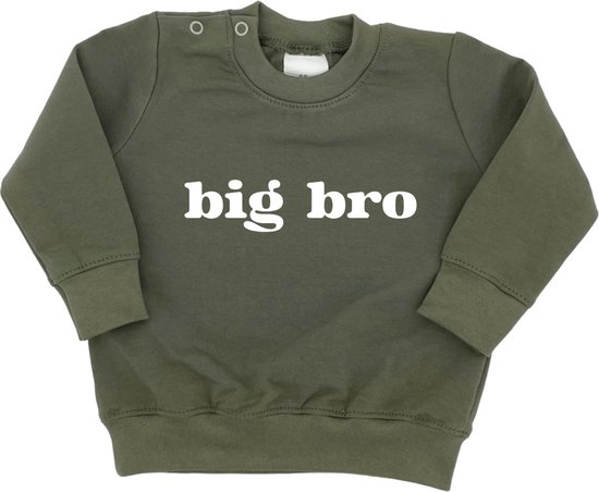 Sweater/trui - big bro - Groen - Maat 86 - Zwangerschap aankondiging - Big Brother - Ik Word Grote Broer - Geboorte - Baby - In verwachting