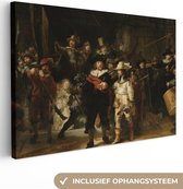 Schilderijen op canvas - De nachtwacht 180x120 - Kamer decoratie accessoires Amsterdam - Rembrandt van rijn schilderij woonkamer - Wanddecoratie slaapkamer - Muurdecoratie keuken - Wanddoek oude meesters - Woondecoratie - Woonaccessoires