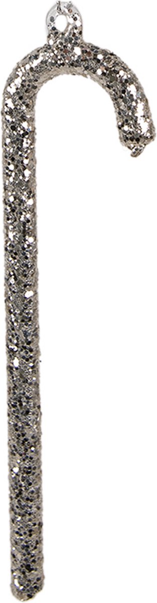 Clayre & Eef Kersthanger Zuurstok 14 cm Zilverkleurig Glas