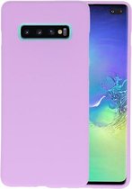 Bestcases Color Telefoonhoesje - Backcover Hoesje - Siliconen Case Back Cover voor Samsung Galaxy S10 Plus - Paars