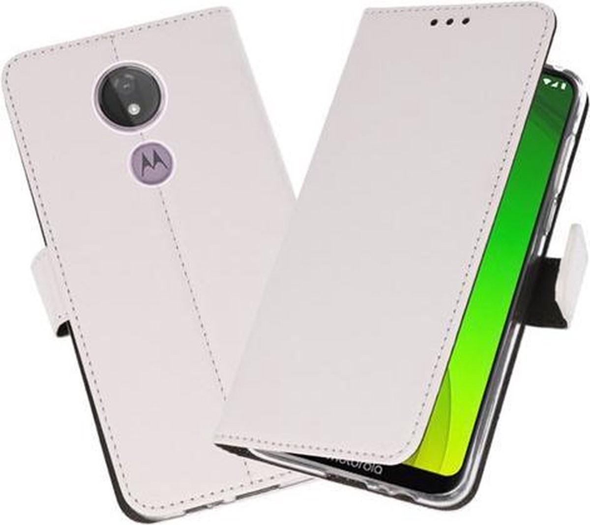 Bestcases Pasjeshouder Telefoonhoesje Motorola Moto G7 Power - Wit
