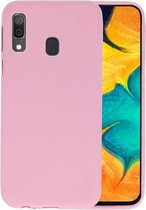 Bestcases Color Telefoonhoesje - Backcover Hoesje - Siliconen Case Back Cover voor Samsung Galaxy A30 - Roze