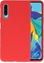 Bestcases Color Telefoonhoesje - Backcover Hoesje - Siliconen Case Back Cover voor Huawei P30 - Rood