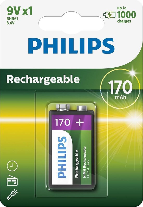 Philips 9VB1A17 - Batterie rechargeable 9V - 1 pièce