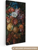 Peinture sur toile Guirlande de fruits et de fleurs - Peinture de Jan Davidsz. de Heem - 40x80 cm - Décoration murale