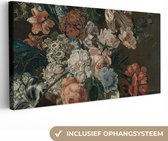 Canvas Schilderij Stilleven met bloemen - Schilderij van Cornelia van der Mijn - 40x20 cm - Wanddecoratie