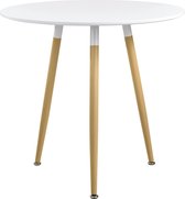 Design Eettafel Jack - Ø80x75 cm - MDF - Rond - Wit - Stijlvol Design