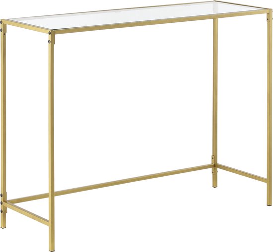 Consoletafel Hylda - Bijzettafel - Glas - 100x35x80 cm - Goud - Stijlvol design