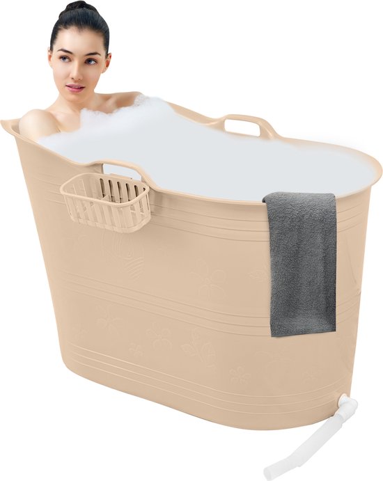 LIFEBATH - Baignoire assise Olivia - Baignoire mobile 220L - Seau de bain - Bain de glace - Baignoire de jardin - Costa Rica Sand