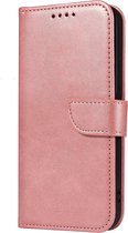 Shieldcase geschikt voor Apple iPhone 13 bookcase - roze - Hoesje met pasjeshouder - Boekje Book Case - Boekhoesje leer - Lederen beschermhoesje - Leder bookcase hoesje met pashouder