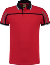 Lemon & Soda polo met tipping en korte mouwen voor heren in de kleur rood in de maat XL.