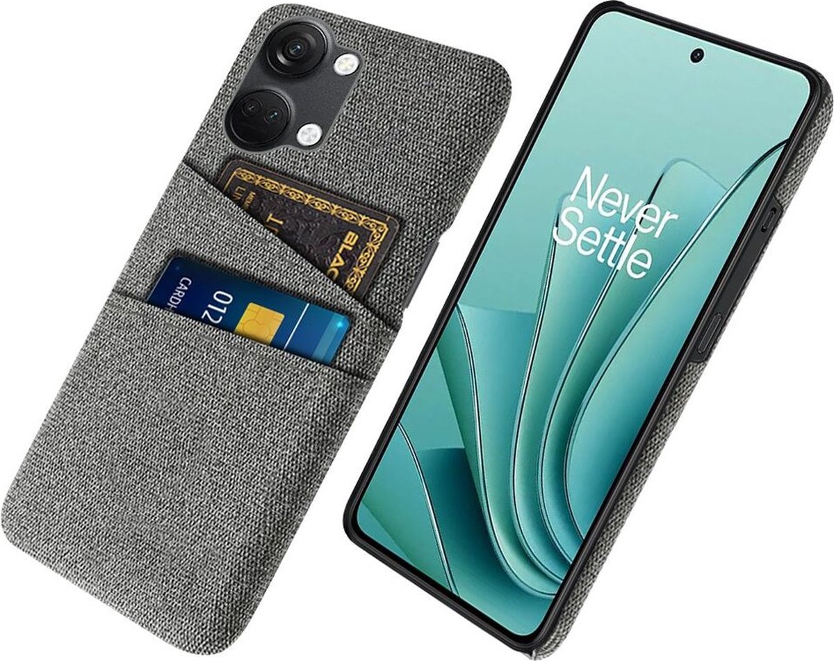 OnePlus Nord 3 5G Hoesje met Kaarthouder Back Cover Grijs