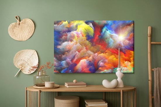 Painting King - Tableau sur toile Abstraction colorée et moderne - 120 x 80 cm