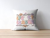 Coussin d'Halloween avec texte : Spooky Season | Décoration d'Halloween | Cadeaux drôles | Oreiller drôle | Cadeau | Coussin