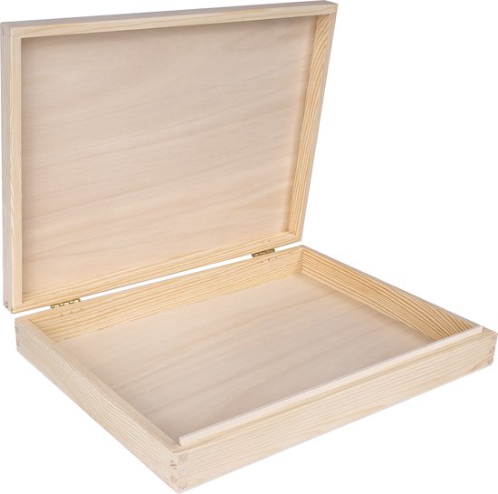 Boîte de rangement Creative Deco Opbergbox A4 en bois, 33,2 x 25,2 x 4,2  cm, Perfect