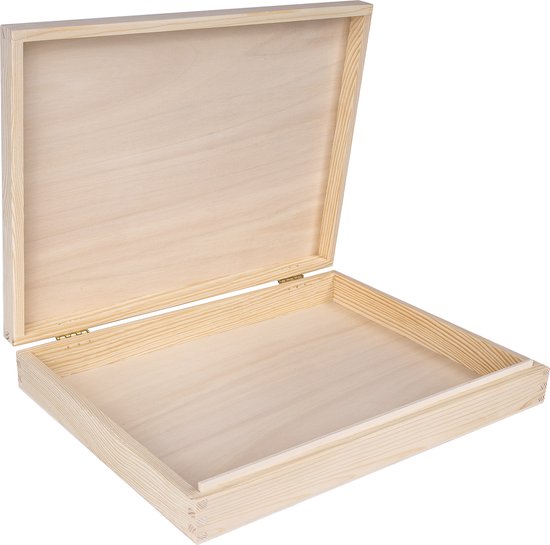 Creative Deco Boite Rangement En Bois, 40 X 30 X 24 Cm, Non Peint, Boite  En Bois, Boite A Souvenirs