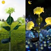 zonne-energie Hortensia Terraslamp voor Sfeervolle Buitenverlichting -Met dag en nacht sensor-IP55- 75,5 cm hoog-groen