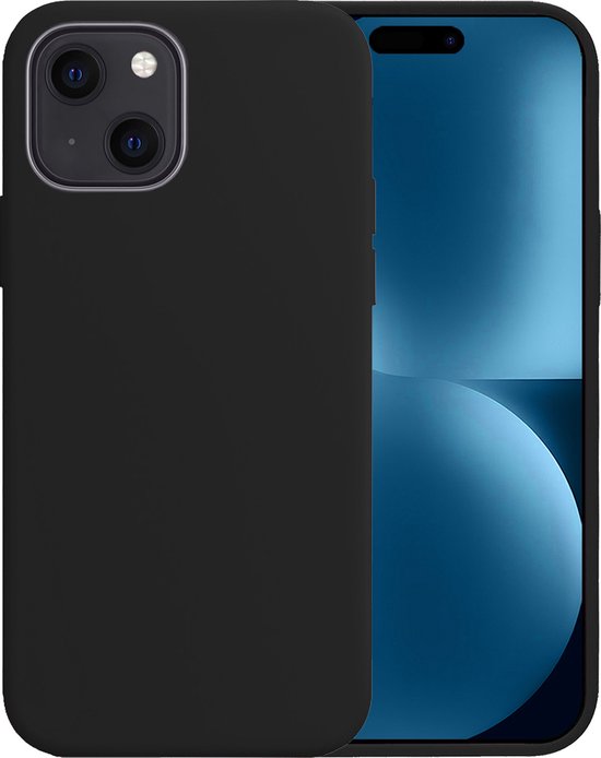 Coque noire pour iPhone 15 à côté d'un iPhone 15.